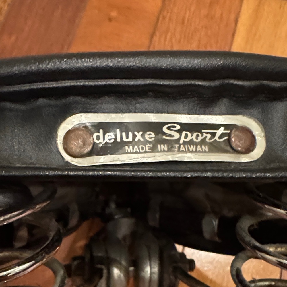 Vintage Black Leather Bicycle Saddle - Picture 2 of 6